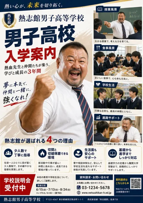 Passionate Boys' High School Admissions Poster