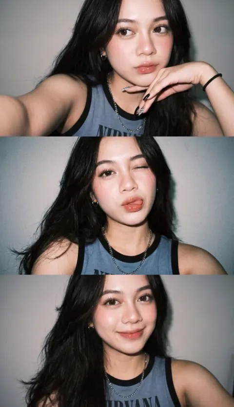 Late Night Flash Selfie Collage