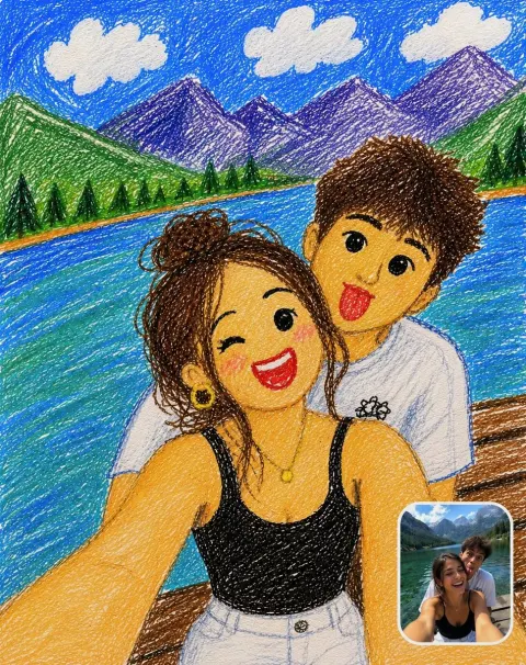 Photo to Cute Crayon Art