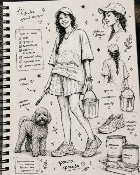 Stylized Ink Sketchbook Illustration