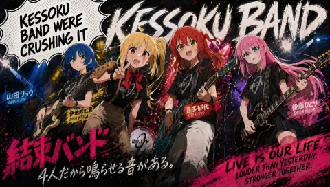 Kessoku Band Anime Rock Poster