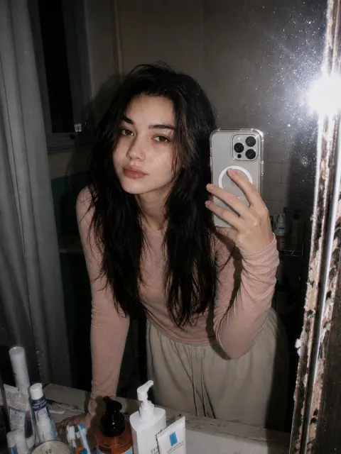 90s Flash Bathroom Selfie