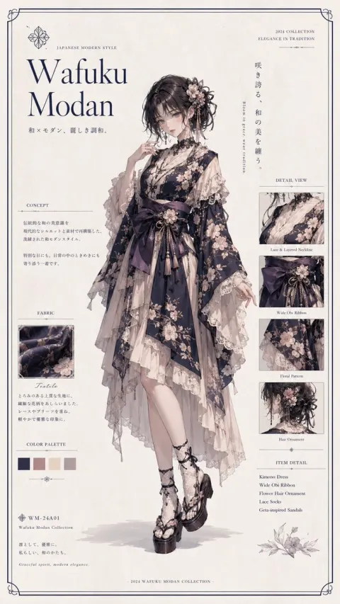 Modern Wafuku Fashion Poster