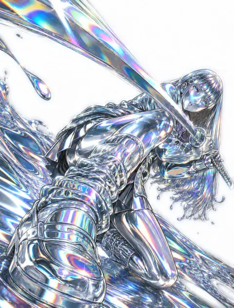 Liquid Chrome Holographic Transformation