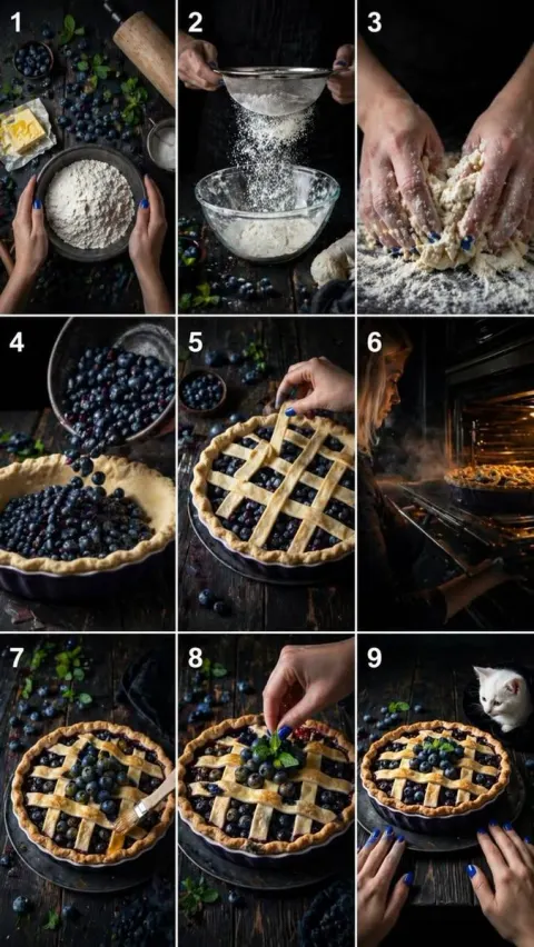 Blueberry Pie Birth in 9 Steps