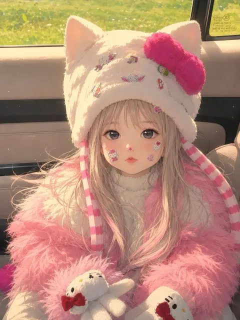 Dreamy Anime Car Window Golden Hour