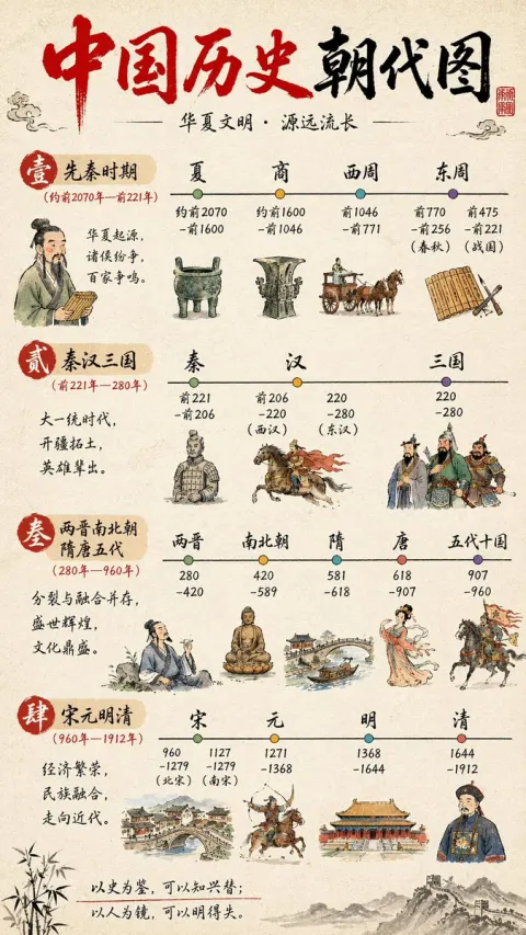 Chinese Dynasties Timeline Infographic