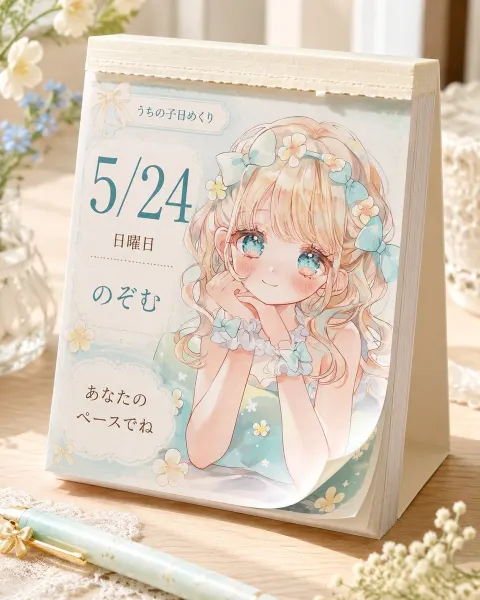 Cute Anime Desk Calendar Mockup