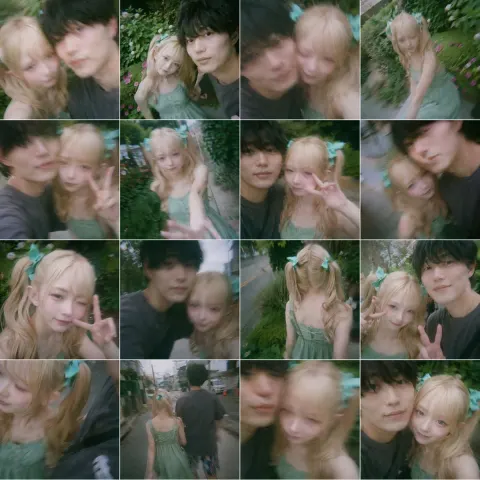 Couple Film Selfie Collage Grid