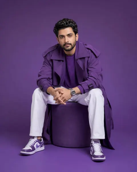 Purple Gen-Z Fashion Portrait