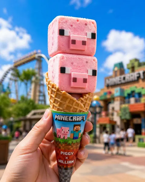 Pixel Piggy Ice Cream Theme Park
