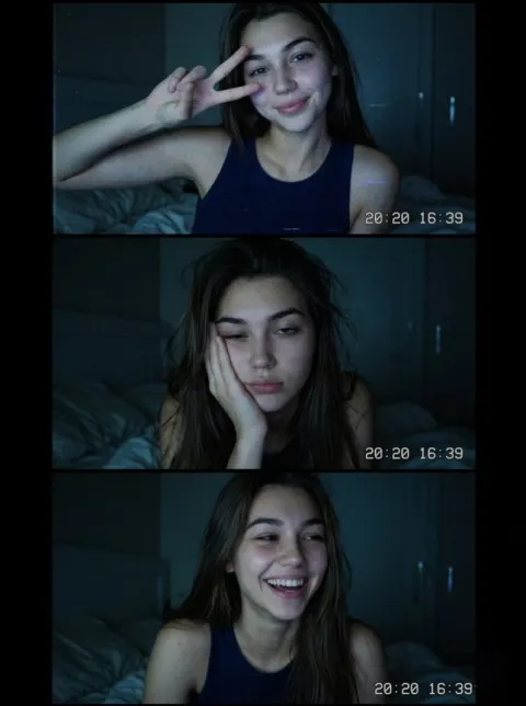 Y2K Webcam Girl Night Collage