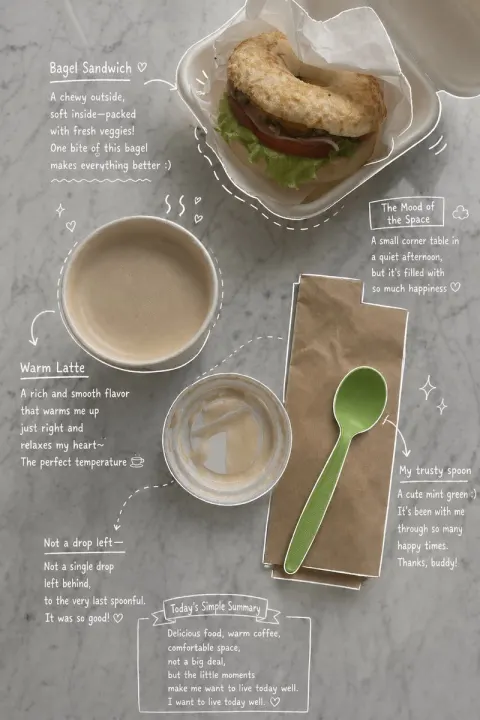 Hand-Drawn Coffee & Dessert Moment