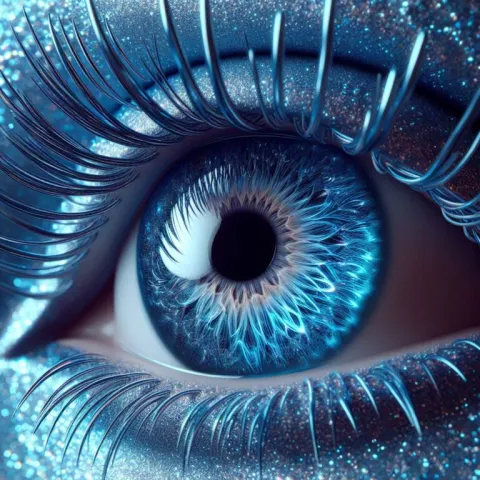 Crystal Blue Eyeball Surreal Macro Close-Up