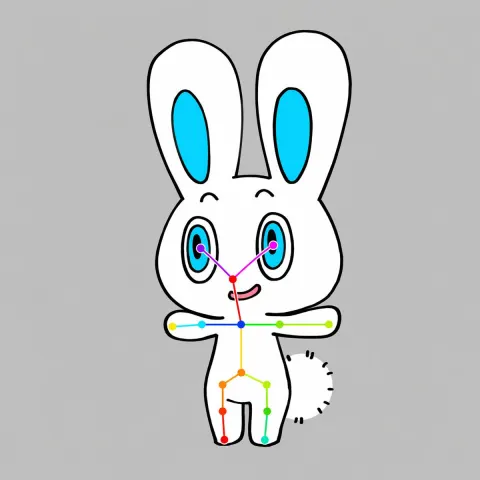 Cute Chibi Rabbit with OpenPose Overlay