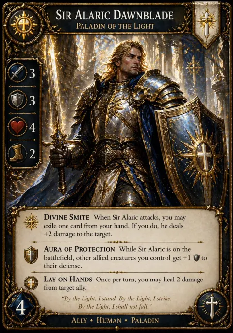 Fantasy Paladin TCG Card Design