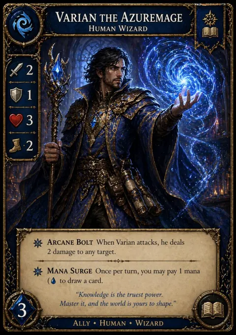 Varian the Azuremage Premium Card