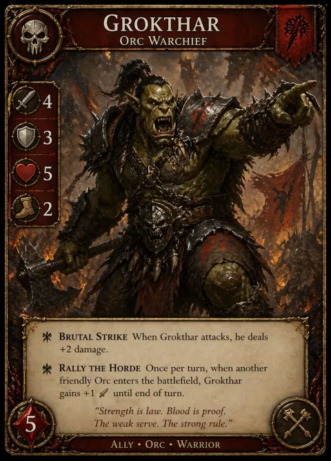 Orc Warchief Dark Trading Card