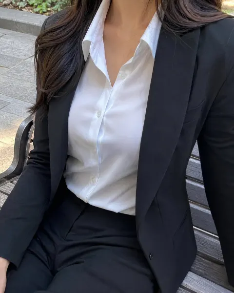 Businesswoman Park Bench Portrait