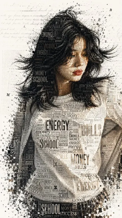 Typographic Word Cloud Portrait Art