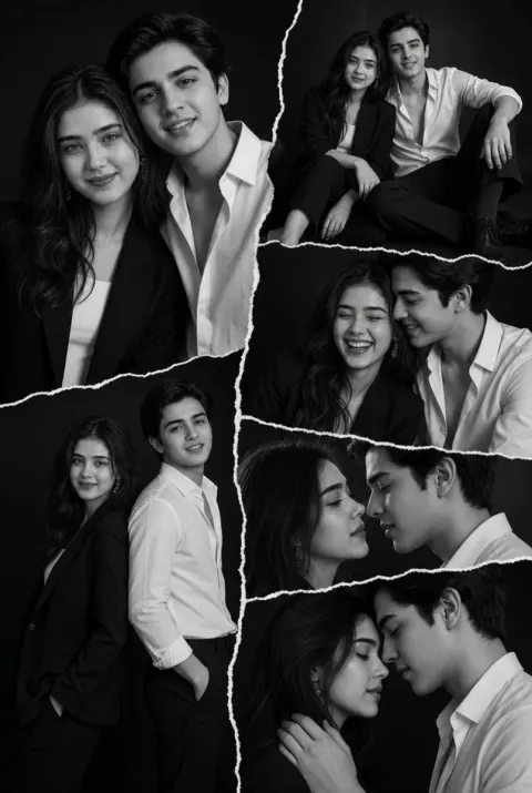 Monochrome Fashion Couple Collage