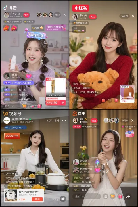 Four App Live Stream UI Grid