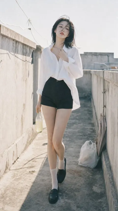 Rooftop Walkway Fashion Moment