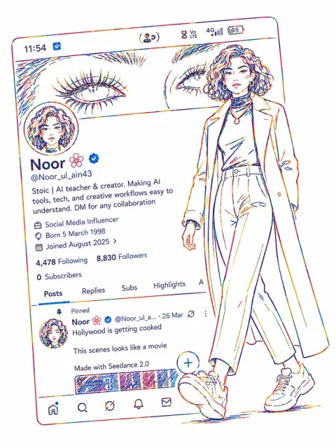 Neon Line-Art Fashion Creator Profile