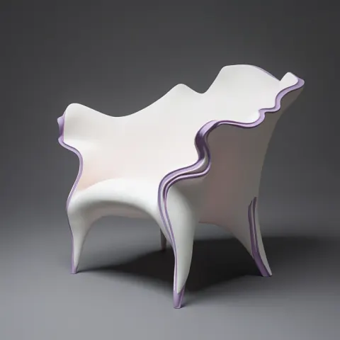 Whimsical Frosted Pink Resin Chair