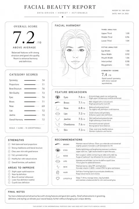 Premium Facial Beauty Analysis Report