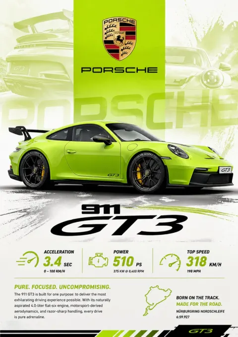 Porsche Dynamic Graphic Poster