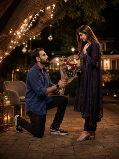 Dreamy Park Proposal Portrait