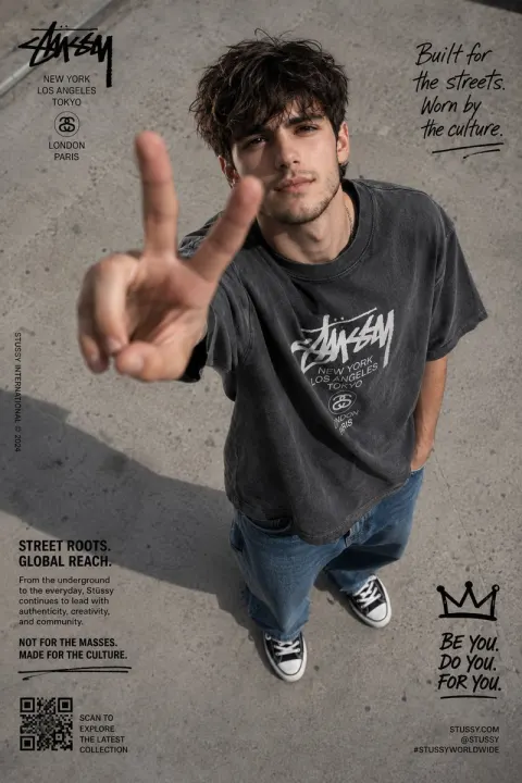 Gen Z Streetwear Top-Down Poster