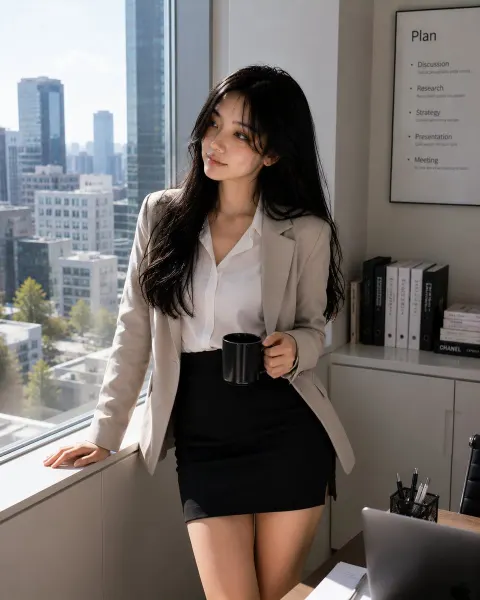 Korean Office Goddess Coffee Moment