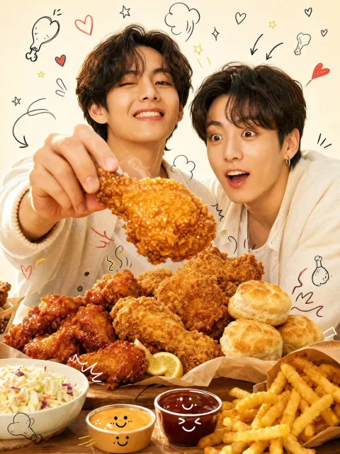 Crispy Chicken Bros Doodle Ad