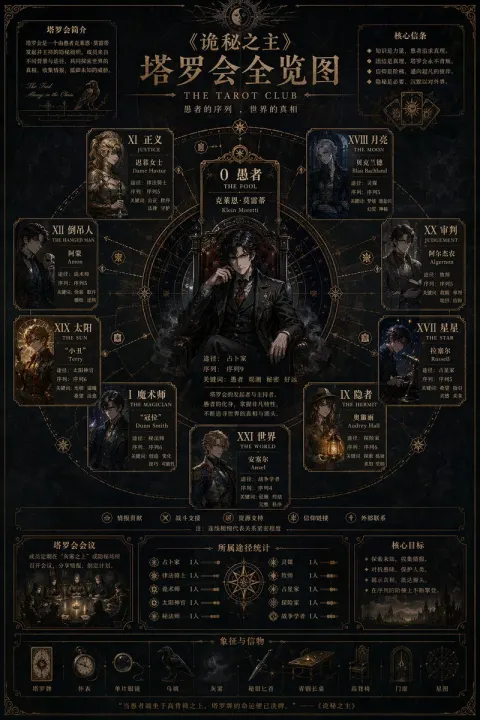 Lord of Mysteries Tarot Society Chart