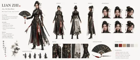 Elegant Character Design Sheet