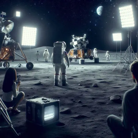 Staged Apollo 15 Moon Landing Movie Set