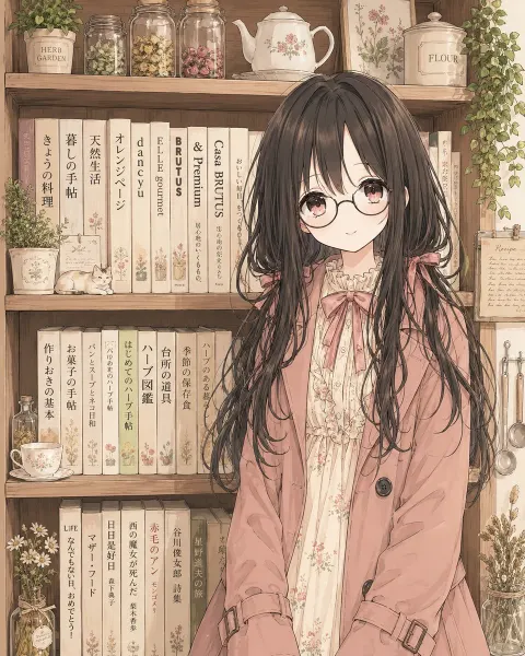 Faceless Girl's Herb Bookshelf
