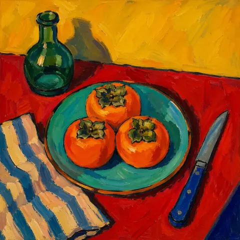 Persimmon Still Life Oil Painting