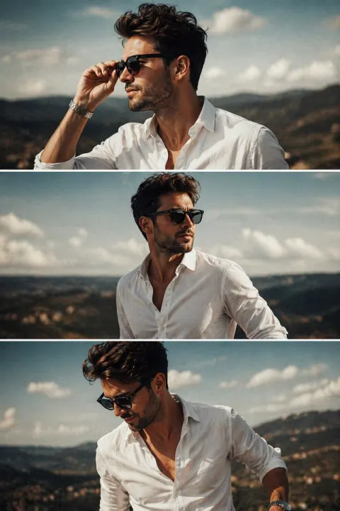 Cinematic Fashion Triptych Portrait