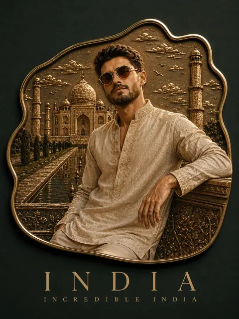 Luxury India Enamel Souvenir Magnet