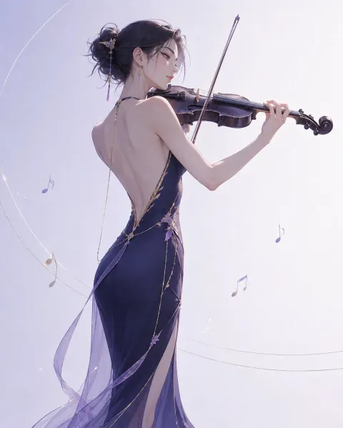 Elegant Violinist Illustration