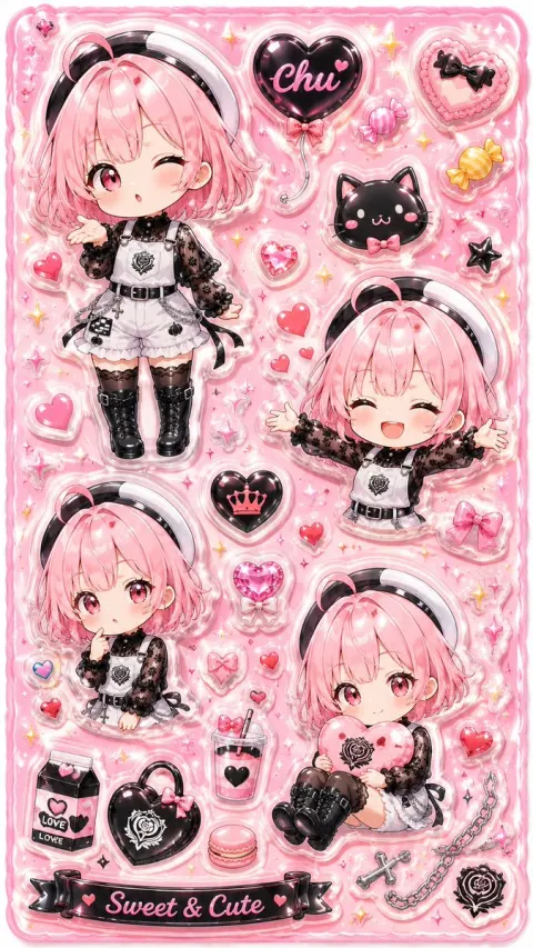 Cute Puffy Resin Sticker Collection