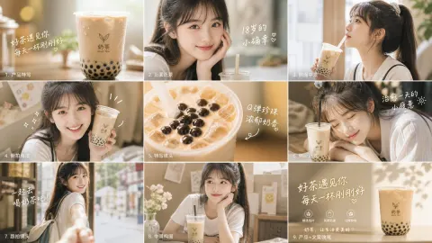 Milk Tea Girl Storyboard Grid