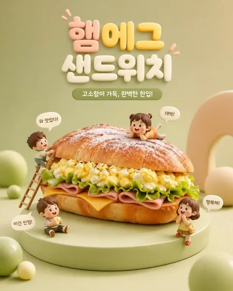 Cute 3D Food Ad Scene