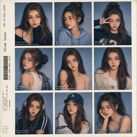 K-Pop Idol Polaroid Grid Collage