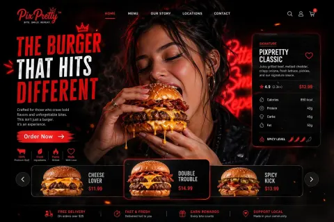 Neon Burger Night Luxury