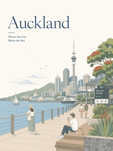 Minimalist Auckland Travel Poster Art