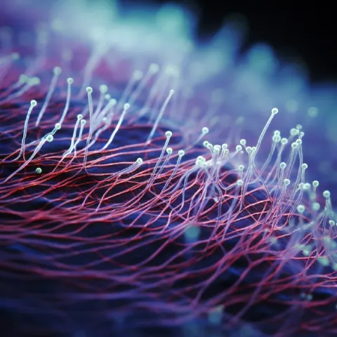 Rod Shaped Flagellated Bacteria Microscope View